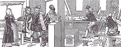 Tischlerwerkstatt  im Jahre 1590